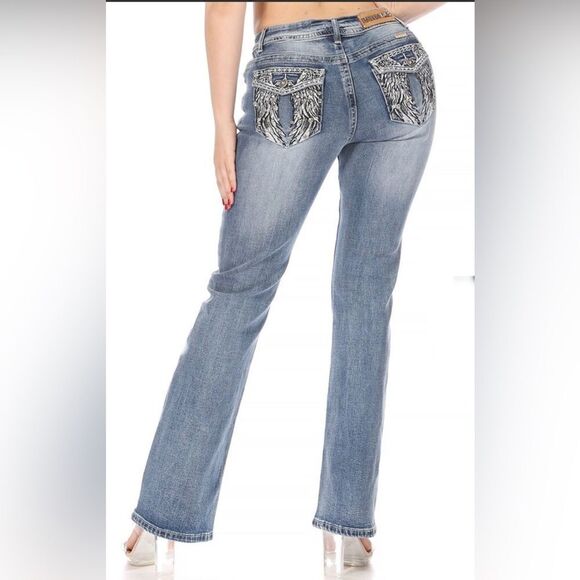 Peek A Boo Angel Wings Jeans - Picture 1 of 3